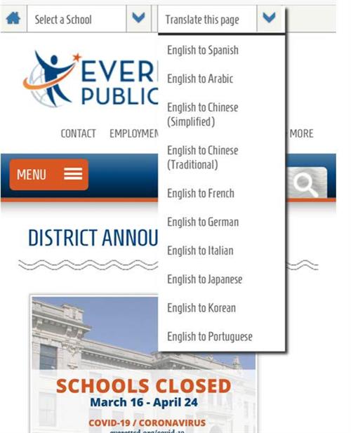 web page translation tab 